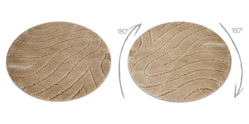 Bademåtte Rund 100 cm Beige Polypropylen 1 stk.