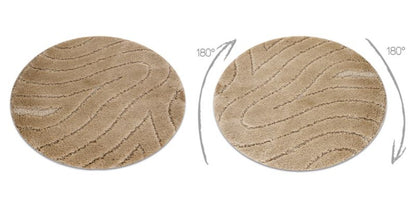 Bademåtte Rund 100 cm Beige Polypropylen 1 stk.