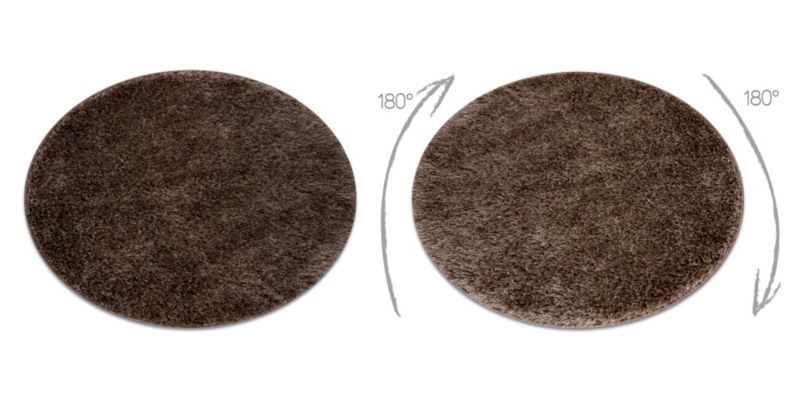 Bademåtte Rund 100 cm Beige Polyester 1 stk.