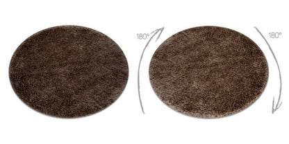 Bademåtte Rund 100 cm Beige Polyester 1 stk.