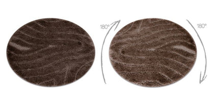 Bademåtte Rund 100 cm Brun Polypropylen Antiskrid KPL321