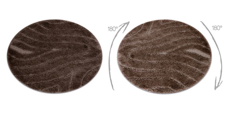 Bademåtte Rund 100 cm Brun Polypropylen Antiskrid KPL321
