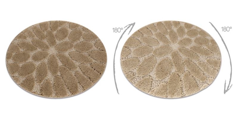 Bademåtte Rund 67 cm Beige Polypropylen 1 stk.
