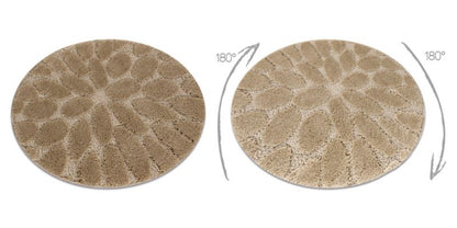 Bademåtte Rund 67 cm Beige Polypropylen 1 stk.