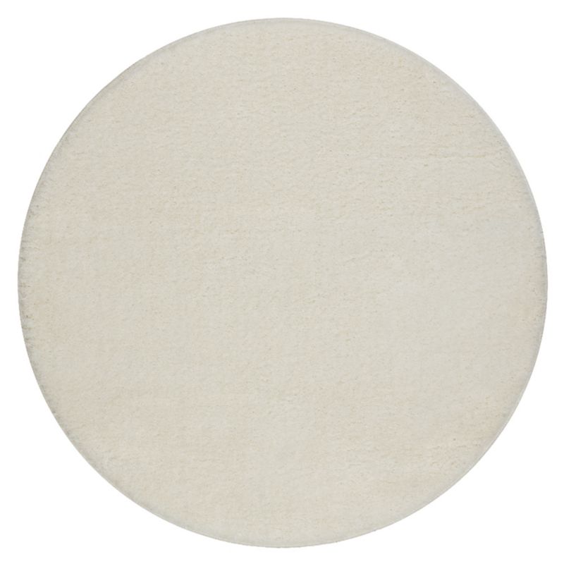 Bademåtte Rund 67 cm Hvid Polyester Skridsikker