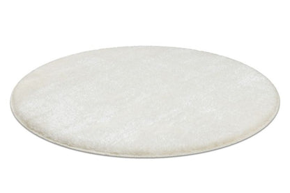 Bademåtte Rund 67 cm Hvid Polyester Skridsikker