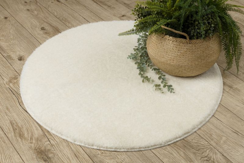 Bademåtte Rund 67 cm Hvid Polyester Skridsikker