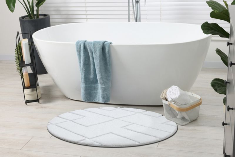 Bademåtte Rund 67 cm Hvid Polypropylen