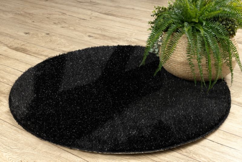Bademåtte Rund 67 cm Sort Polyester Skridsikker