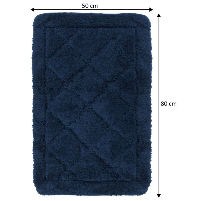 Bademåtte 50x80 cm Marineblå Antiskrid Polyester 1 stk.