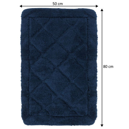 Bademåtte 50x80 cm Marineblå Antiskrid Polyester 1 stk.