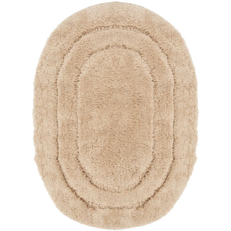 Bademåtte 50x80 cm Oval Beige Skridsikker 1 stk