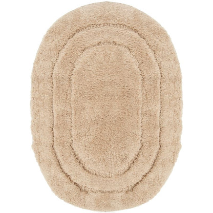 Bademåtte 50x80 cm Oval Beige Skridsikker 1 stk