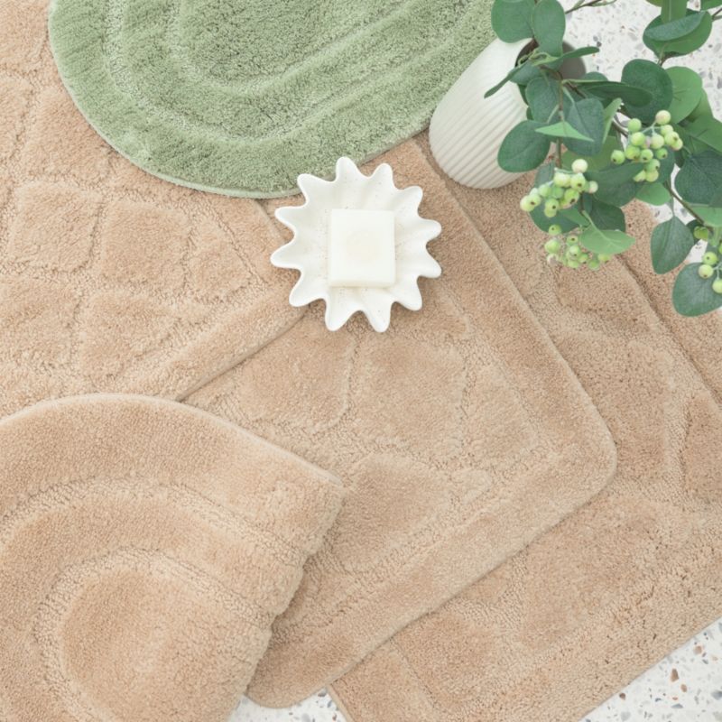 Bademåtte 50x80 cm Oval Beige Skridsikker 1 stk
