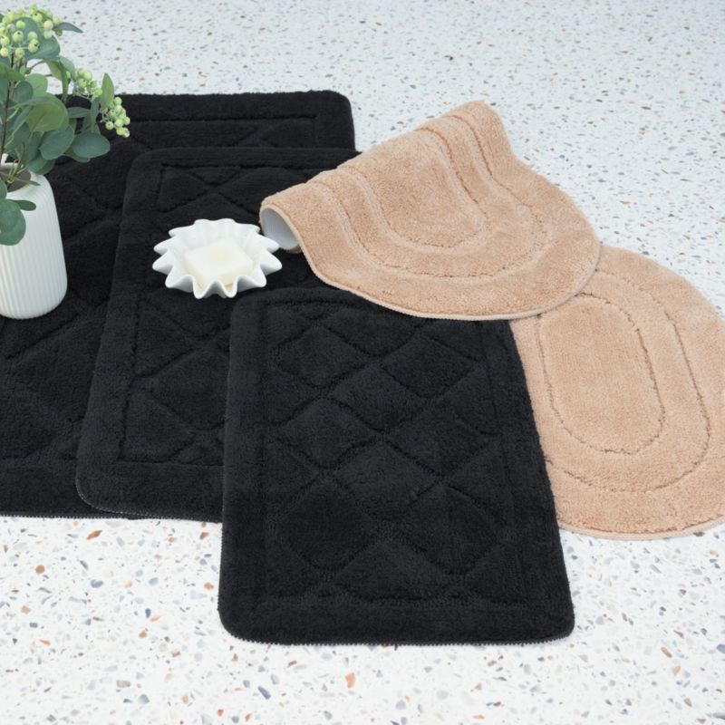Bademåtte 50x80 cm Oval Beige Skridsikker 1 stk