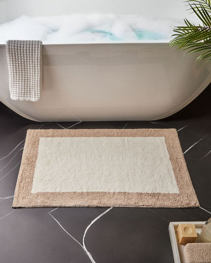 Bademåtte 60x90 cm Beige Brun Bomuld