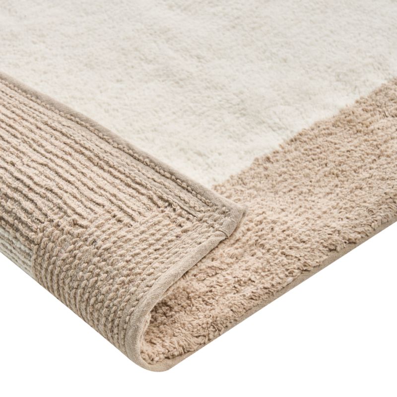 Bademåtte 60x90 cm Beige Brun Bomuld
