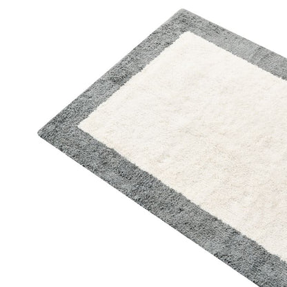 Bademåtte 60x90 cm Beige Grå Bomuld