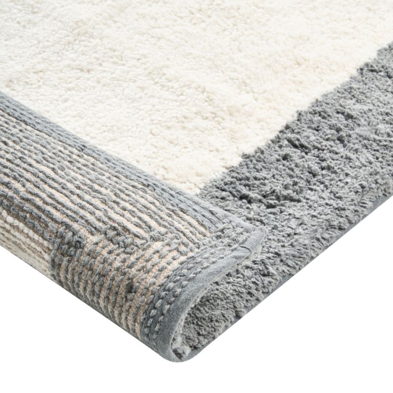 Bademåtte 60x90 cm Beige Grå Bomuld