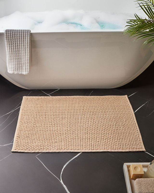 Badeværelsesmåtte 60x90 cm Beige Bomuld
