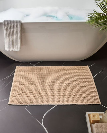 Badeværelsesmåtte 60x90 cm Beige Bomuld