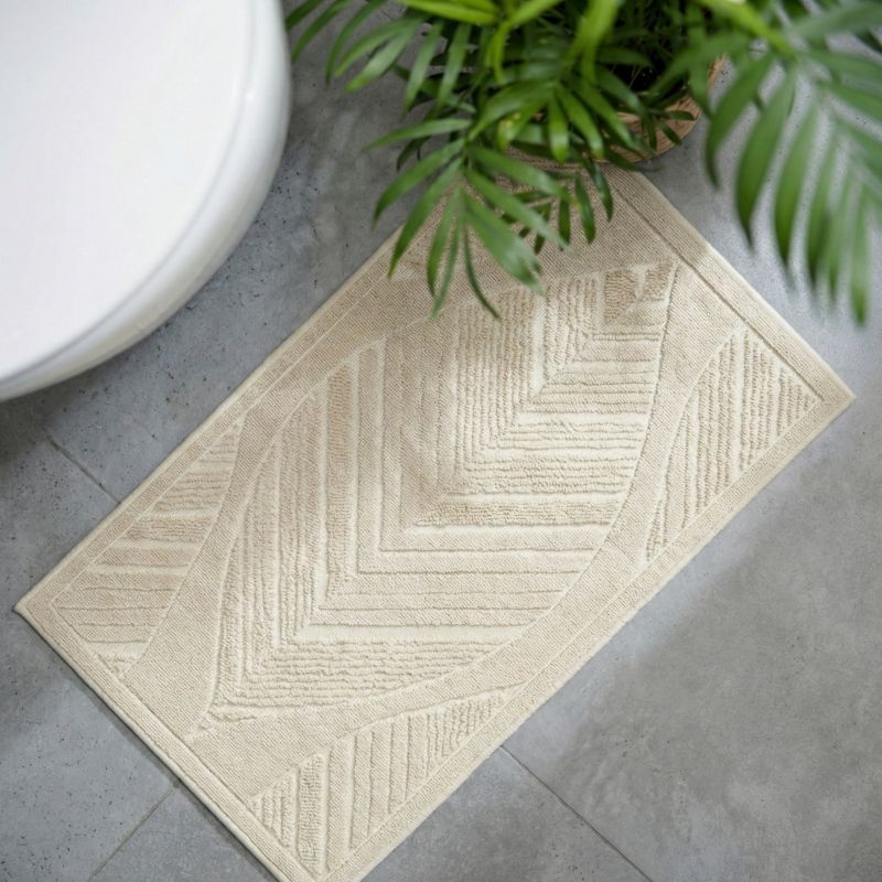Badeværelsesmåtte Lino 50x80 cm Beige Egyptisk Bomuld