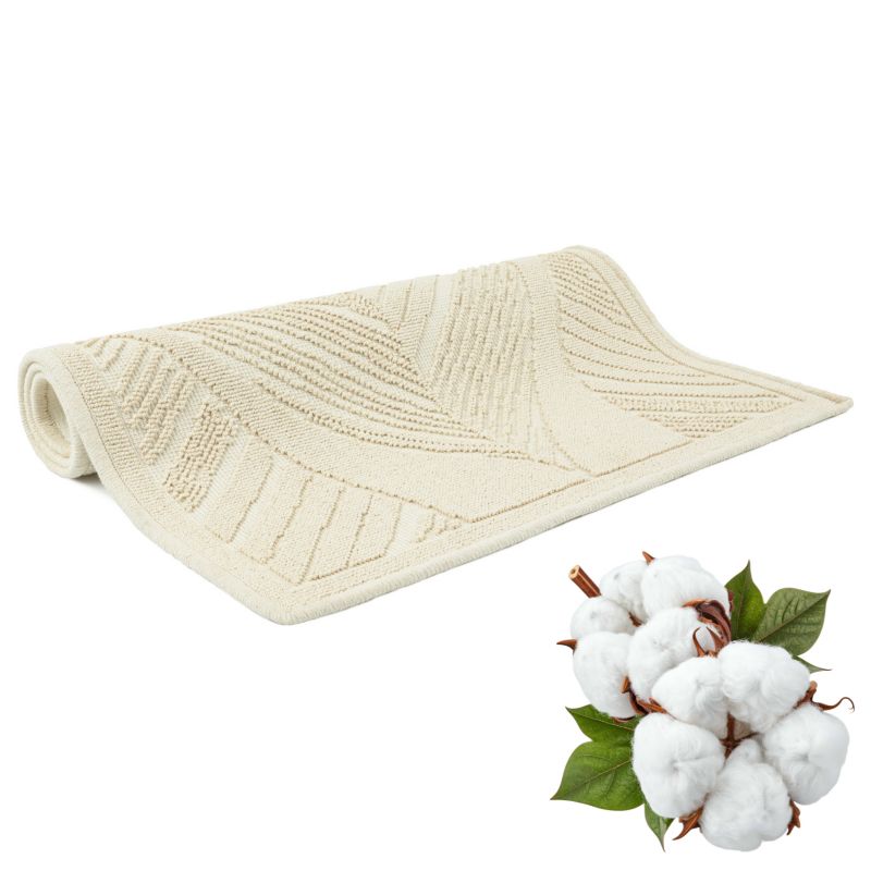 Badeværelsesmåtte Lino 50x80 cm Beige Egyptisk Bomuld