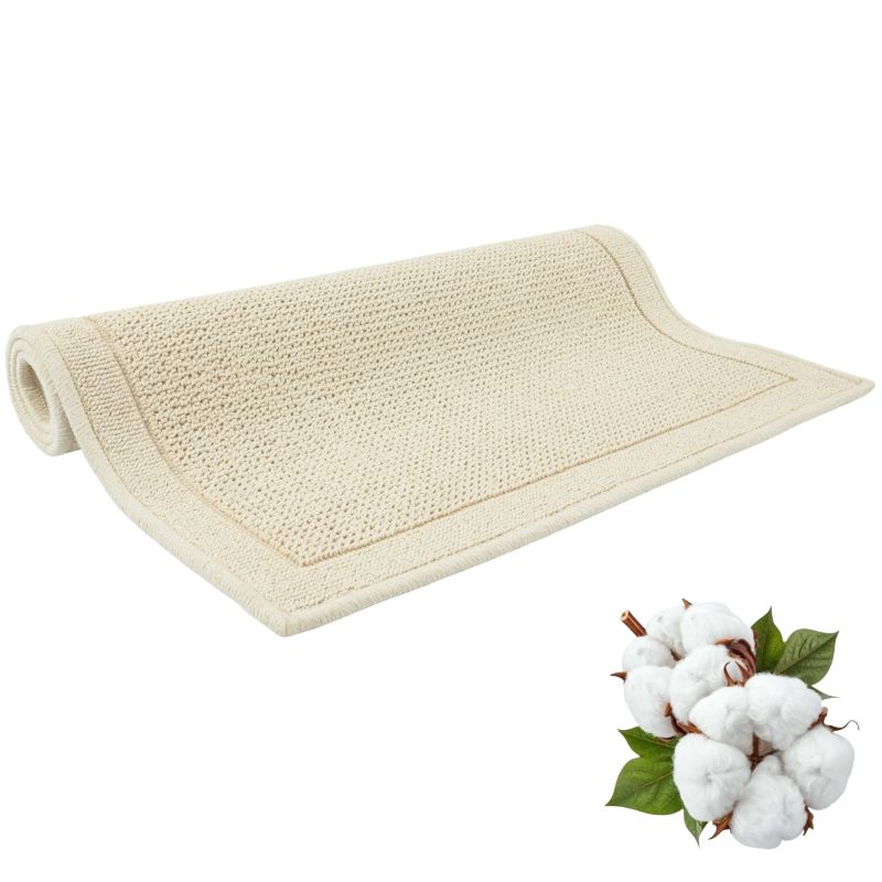 Badeværelsesmåtte Lino 50x80 cm Beige Egyptisk Bomuld Antiskrid
