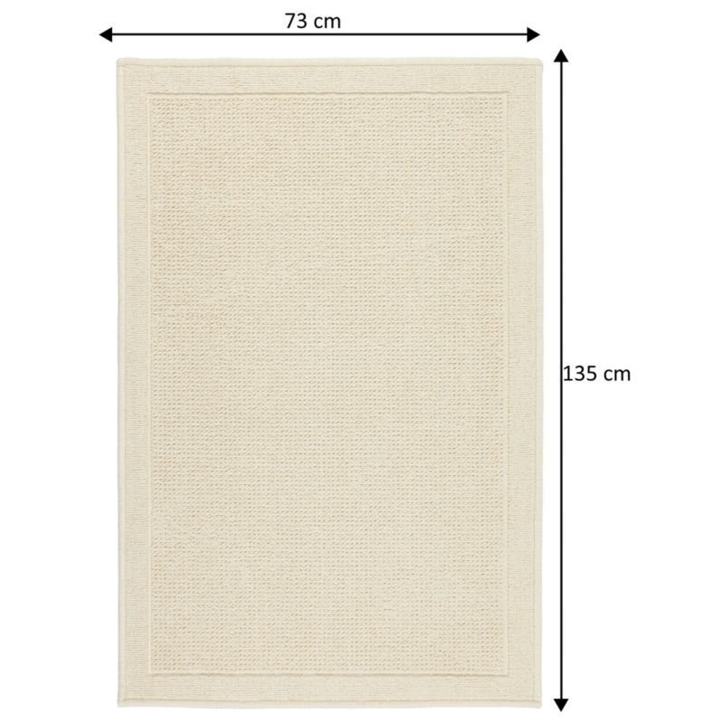 Badeværelsesmåtte 73x135 cm Beige Bomuld Antiskrid 1 stk.