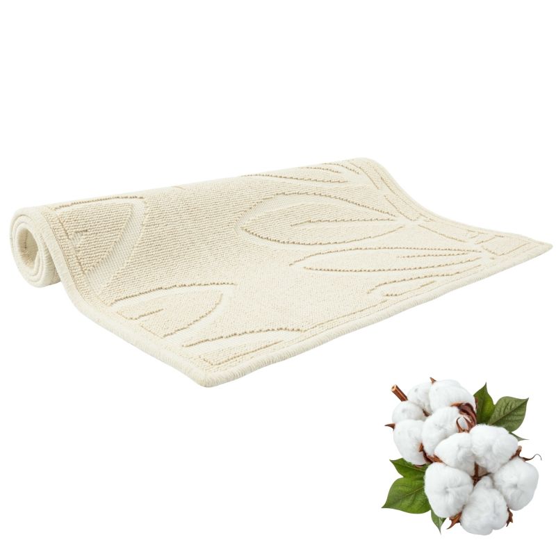 Badeværelsesmåtte Lino 73x135 cm Beige Planteinspireret Mønster 1 stk. | 5904024204343