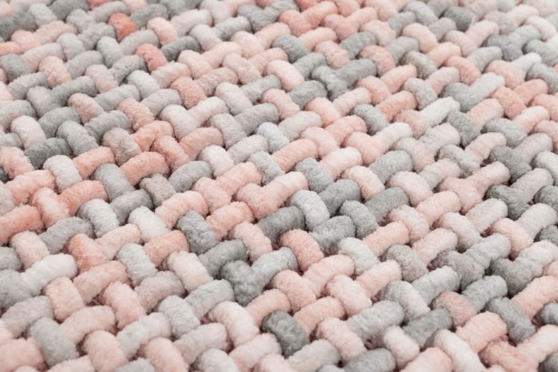 Bademåtte 60x100 cm Rosa-Grå Melange Bomuld/Polyester