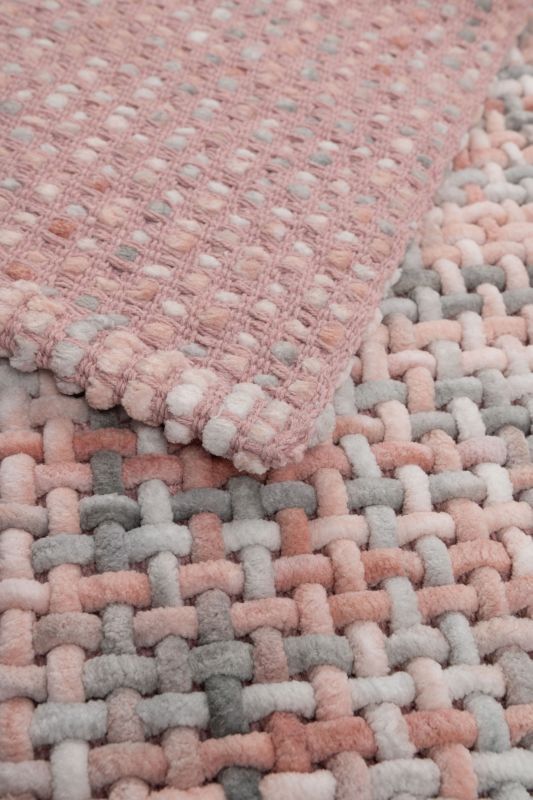 Bademåtte 60x100 cm Rosa-Grå Melange Bomuld/Polyester