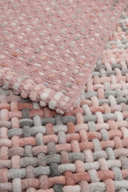 Bademåtte 60x100 cm Rosa-Grå Melange Bomuld/Polyester