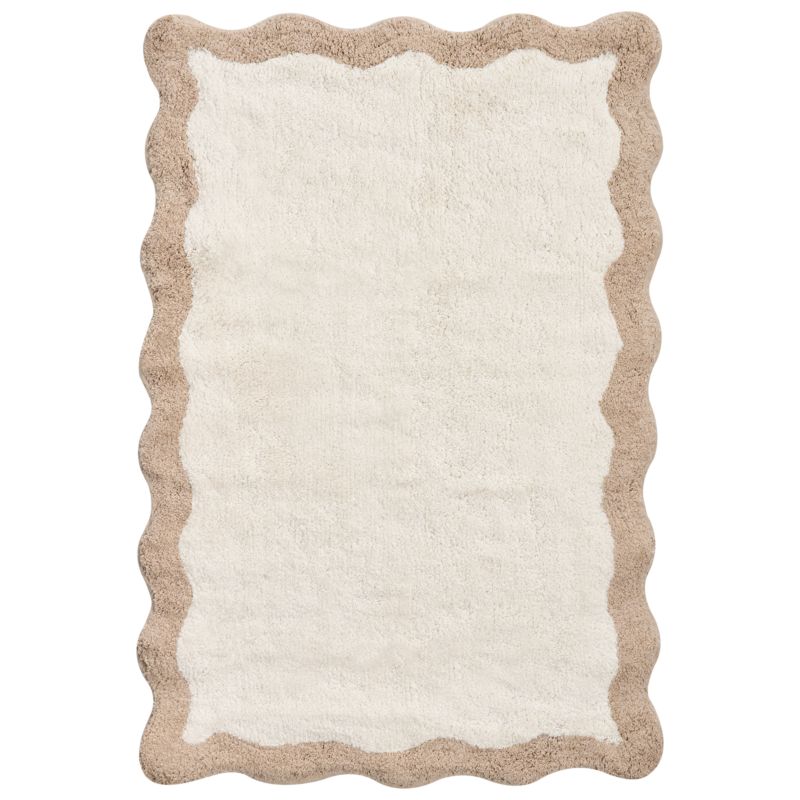 Bademåtte 60x90 cm Beige Brun Bomuld