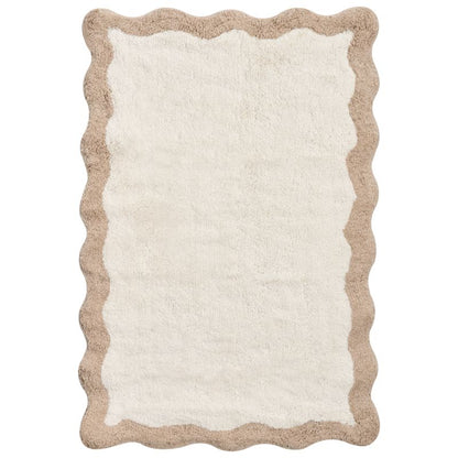 Bademåtte 60x90 cm Beige Brun Bomuld