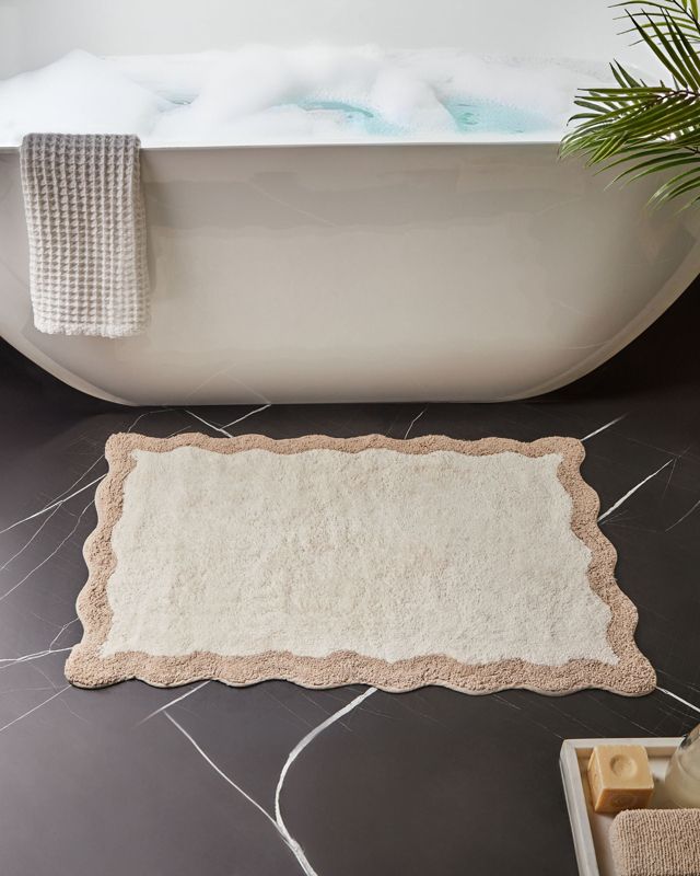 Bademåtte 60x90 cm Beige Brun Bomuld