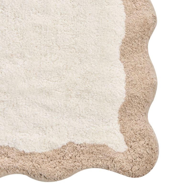 Bademåtte 60x90 cm Beige Brun Bomuld