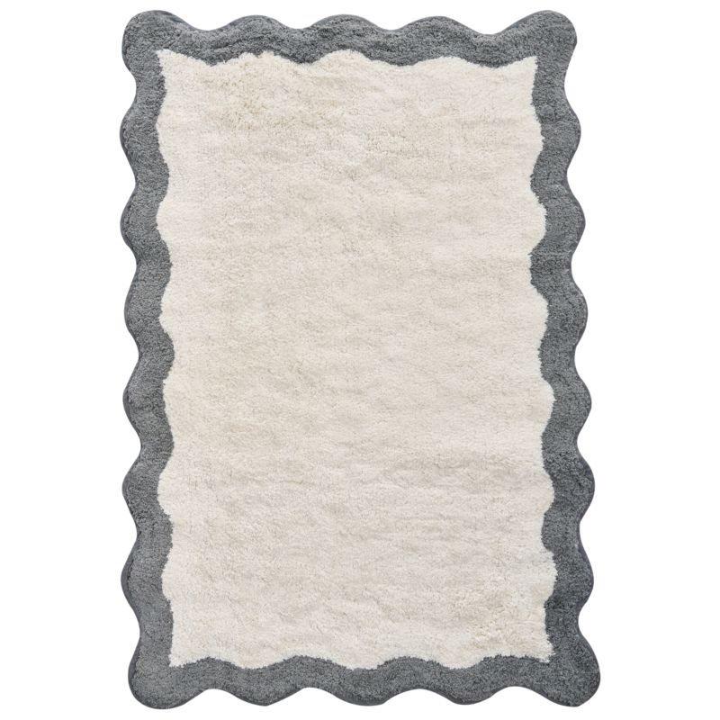 Bademåtte 60x90 cm Beige Grå Bomuld