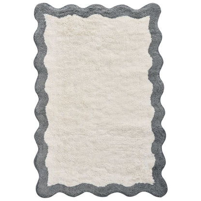 Bademåtte 60x90 cm Beige Grå Bomuld