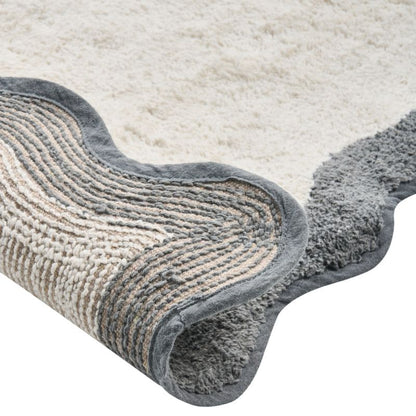 Bademåtte 60x90 cm Beige Grå Bomuld