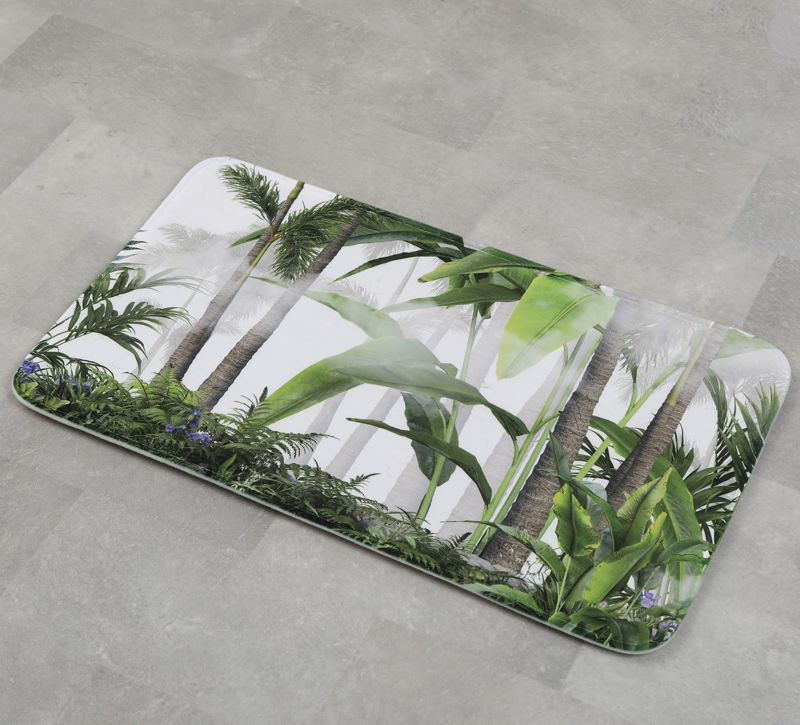 Bademåtte Oasis Rektangulær 45x75 cm Hvid Polyester