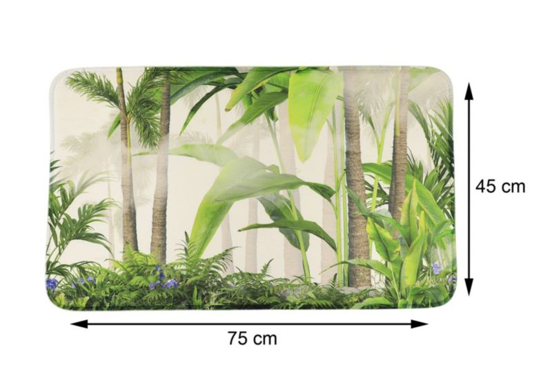 Bademåtte Oasis Rektangulær 45x75 cm Hvid Polyester