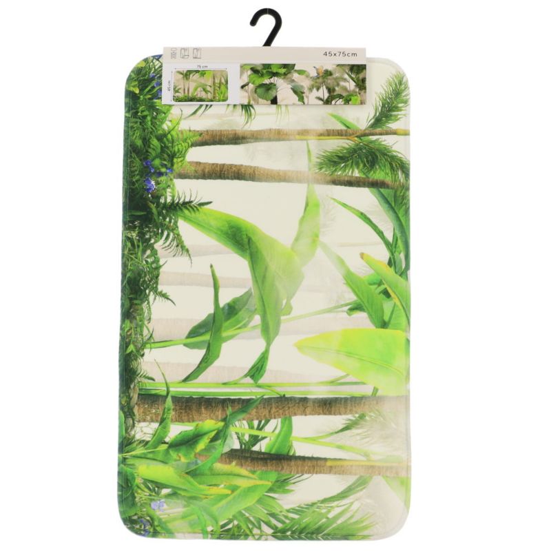 Bademåtte Oasis Rektangulær 45x75 cm Hvid Polyester