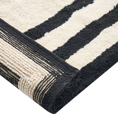 Bademåtte 60x90 cm Beige Sort Geometrisk Mønster