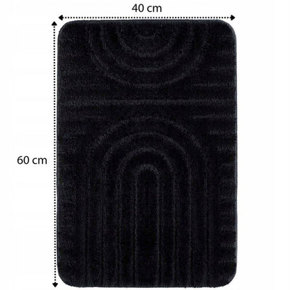 Bademåtte 60x40 cm Sort Mikrofiber Skridsikker 1 stk. | 5905923653706