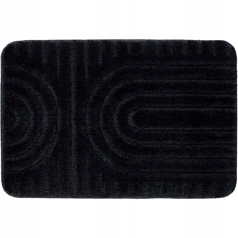 Bademåtte 60x40 cm Sort Mikrofiber Skridsikker 1 stk. | 5905923653706