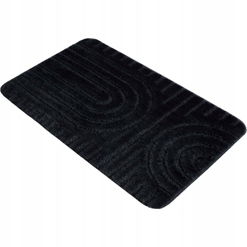 Bademåtte 60x40 cm Sort Mikrofiber Skridsikker 1 stk. | 5905923653706