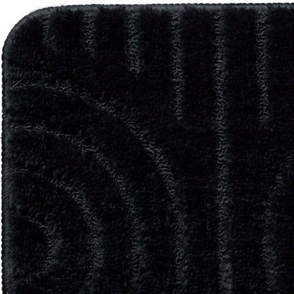 Bademåtte 60x40 cm Sort Mikrofiber Skridsikker 1 stk. | 5905923653706