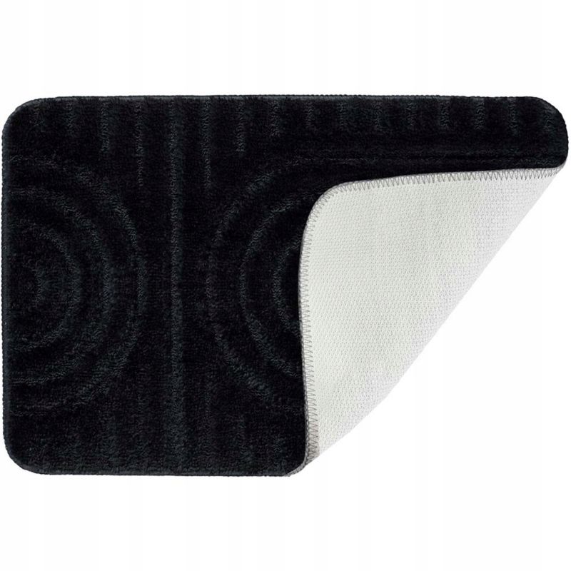 Bademåtte 60x40 cm Sort Mikrofiber Skridsikker 1 stk. | 5905923653706