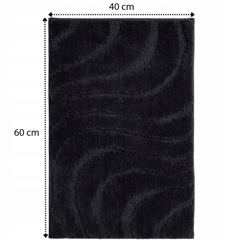 Bademåtte 40x60 cm Sort Skridsikker Mikrofiber 5905923653720